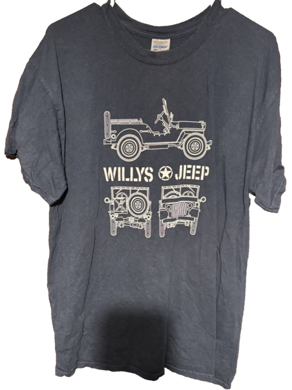 Willys Jeep T-Shirt Blue Men's Size L